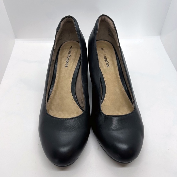 Hush Puppies Women's Leather Black Wedge Heel Pumps, Size 9 - Picture 2 of 7